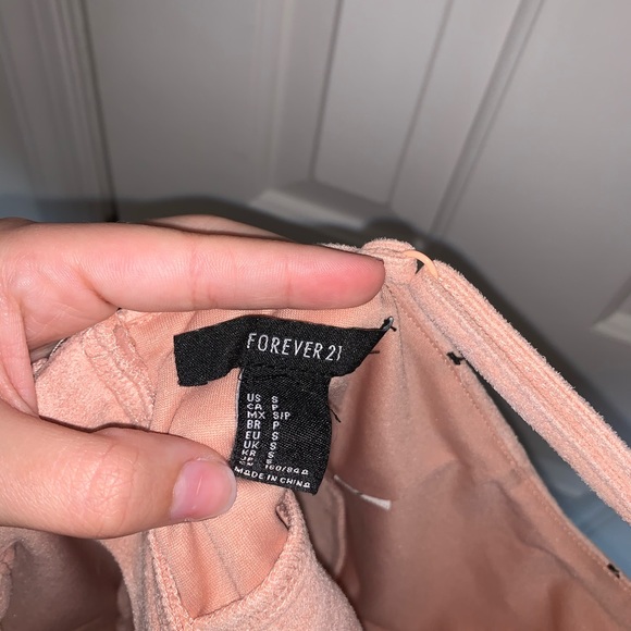 Pink Suede Crop Top - Picture 3 of 3